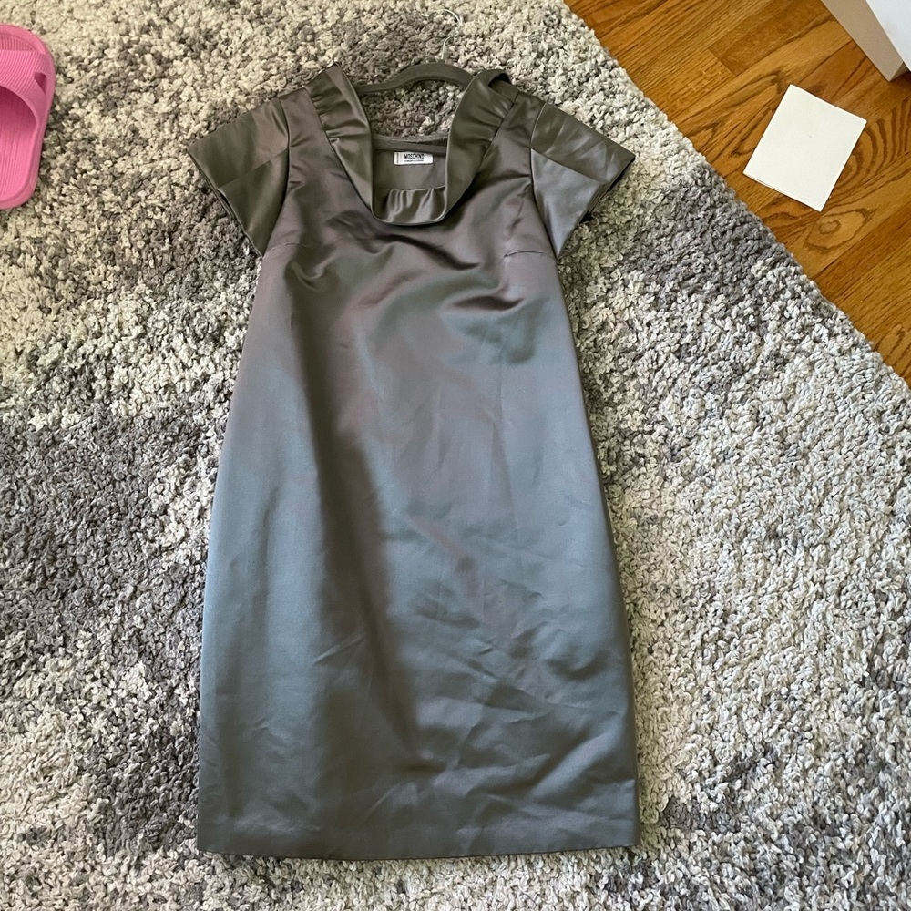 moschino silver cocktail dress